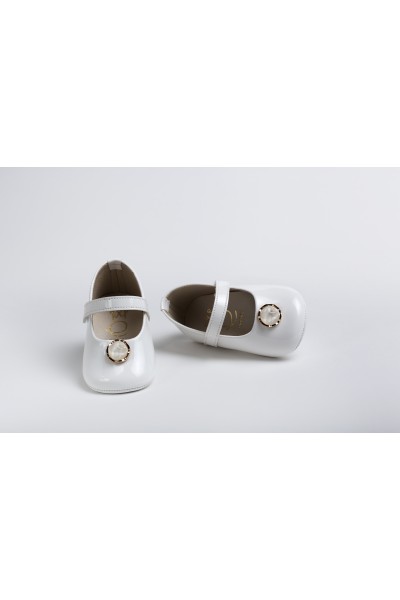 Χειροποίητο Βαπτιστικό Παπουτσάκι Αγκαλιάς Everkid, για κορίτσι K2200A