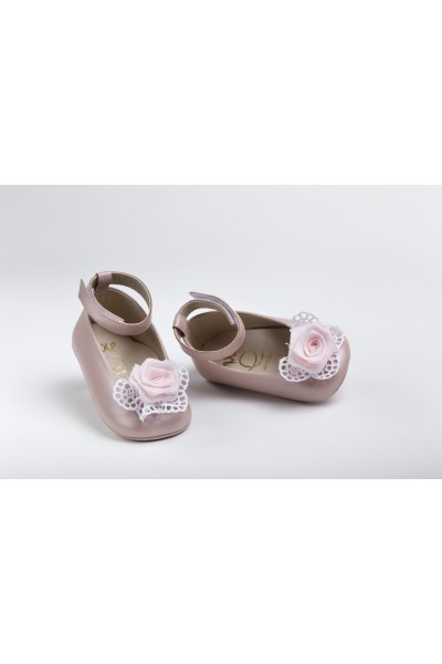 Χειροποίητο Βαπτιστικό Παπουτσάκι Αγκαλιάς Everkid, για κορίτσι K2201P