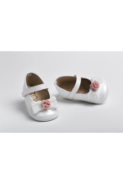 Χειροποίητο Βαπτιστικό Παπουτσάκι Αγκαλιάς Everkid, για κορίτσι K2202E