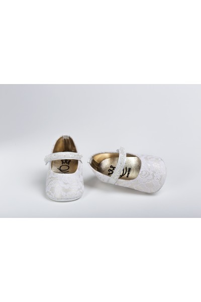 Χειροποίητο Βαπτιστικό Παπουτσάκι Αγκαλιάς Everkid, για κορίτσι K2209E