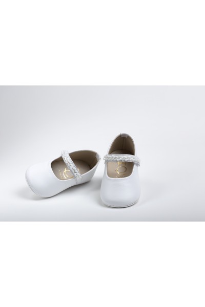 Χειροποίητο Βαπτιστικό Παπουτσάκι Αγκαλιάς Everkid, για κορίτσι K2210A