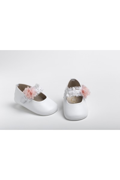 Χειροποίητο Βαπτιστικό Παπουτσάκι Αγκαλιάς Everkid, για κορίτσι K2211A