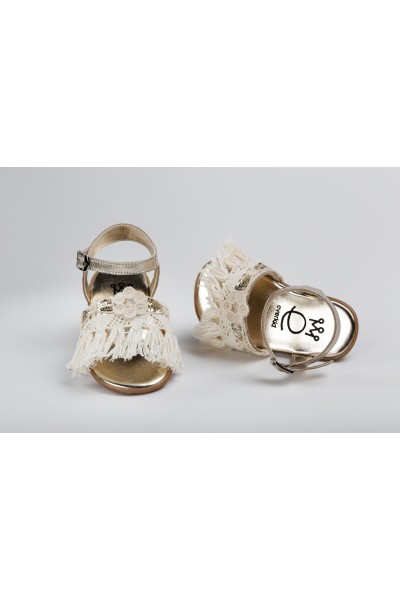 Χειροποίητο Βαπτιστικό Παπουτσάκι Πρώτα Βήματα Everkid, για κορίτσι K2222X