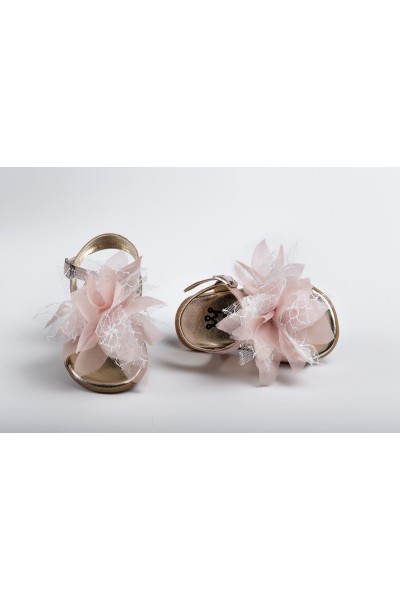 Χειροποίητο Βαπτιστικό Παπουτσάκι Πρώτα Βήματα Everkid, για κορίτσι K2228P