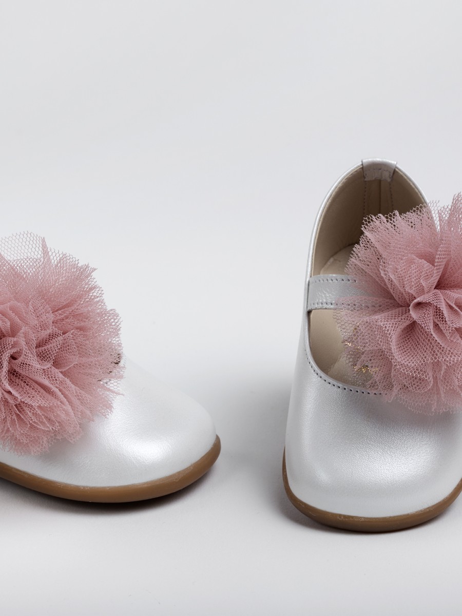 Χειροποίητο Βαπτιστικό Παπουτσάκι Πρώτα Βήματα Everkid, για κορίτσι K2234E