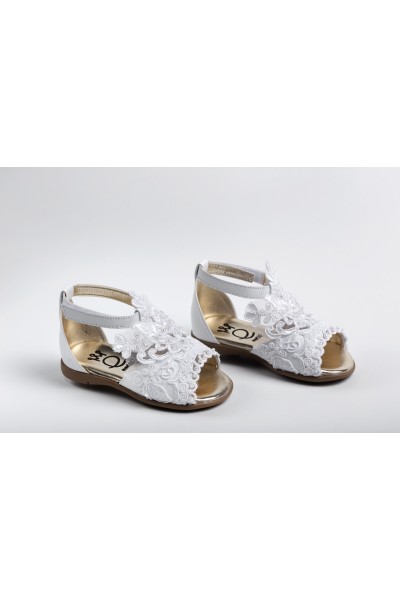 Χειροποίητο Βαπτιστικό Παπουτσάκι Περπατήματος Everkid, για κορίτσι K2246A