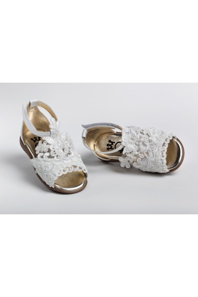 Χειροποίητο Βαπτιστικό Παπουτσάκι Περπατήματος Everkid, για κορίτσι K2246E