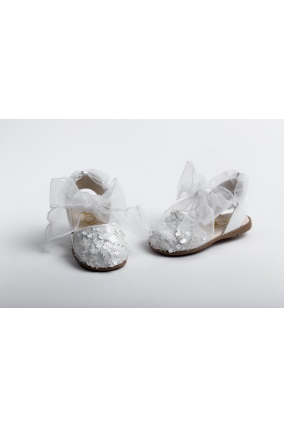 Χειροποίητο Βαπτιστικό Παπουτσάκι Περπατήματος Everkid, για κορίτσι K2259E