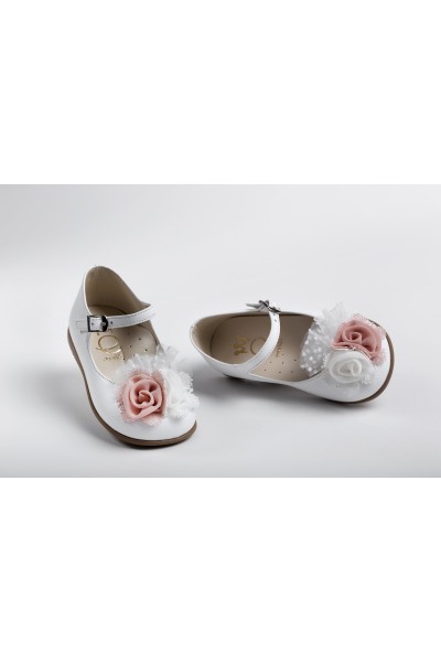 Χειροποίητο Βαπτιστικό Παπουτσάκι Περπατήματος Everkid, για κορίτσι K2263A