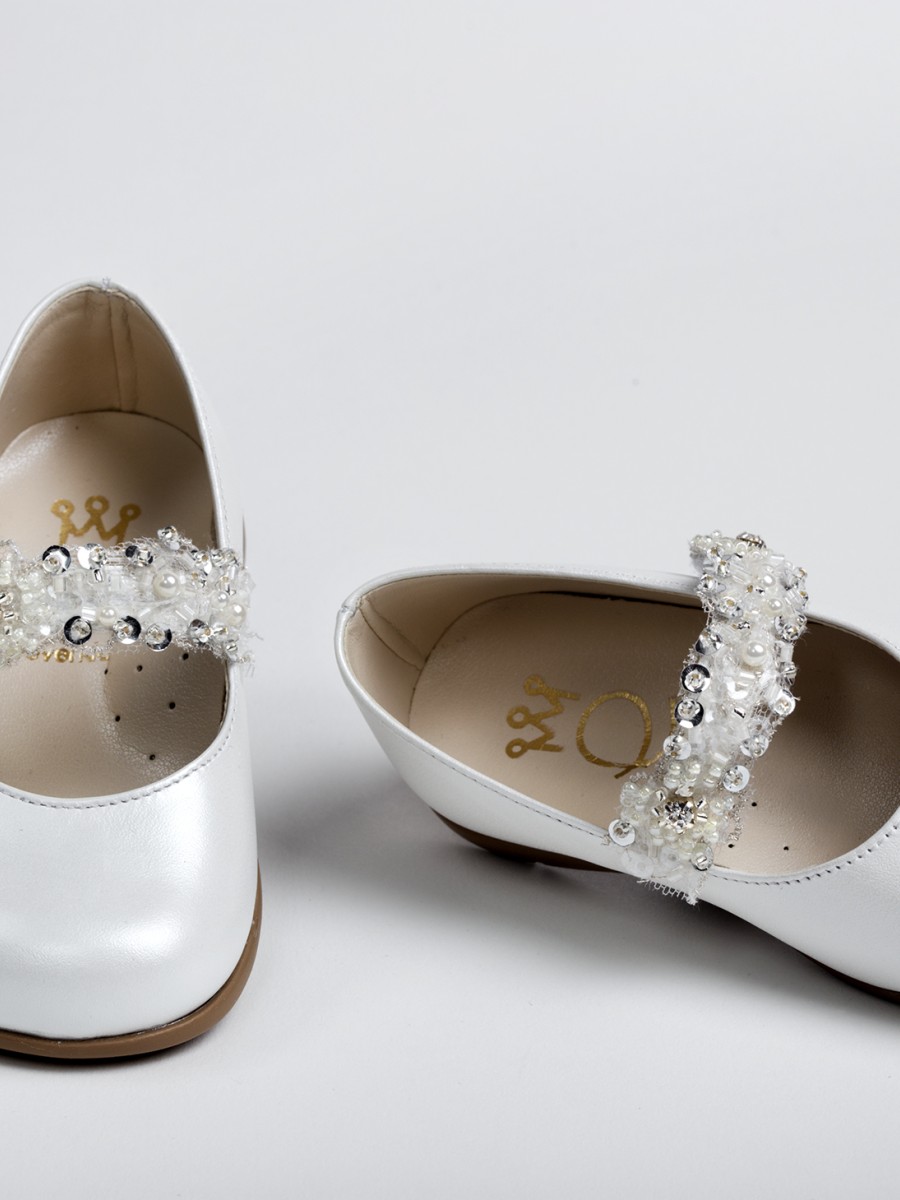 Χειροποίητο Βαπτιστικό Παπουτσάκι Περπατήματος Everkid, για κορίτσι K2272E