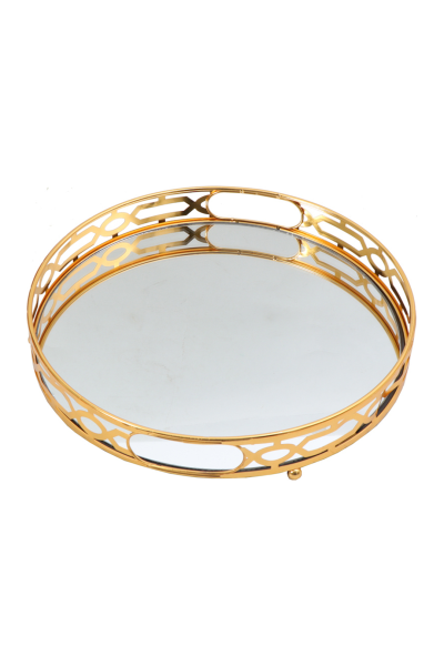 Διακοσμητικός Δίσκος Μεταλλικός Με Καθρέπτη 38x6cm